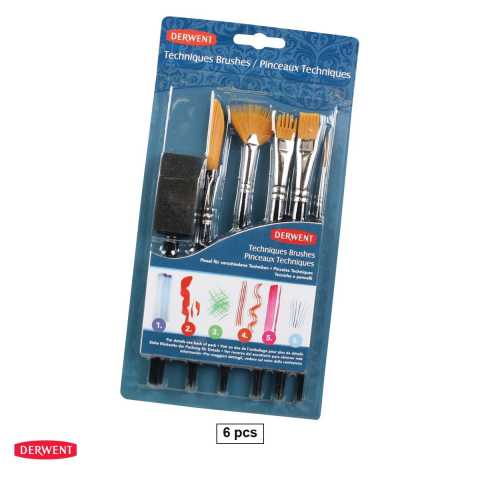 Birotica papetarie - Set 6 pensule Derwent, modele diverse