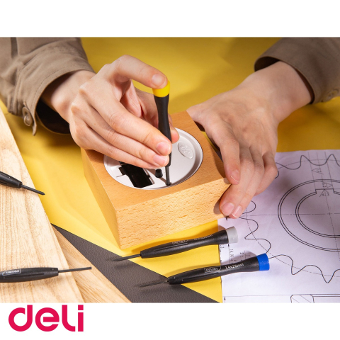Set 6 surubelnite de precizie Deli, maner cauciuc-plastic ergonomic, pentru electronice si mecanica fina [4]