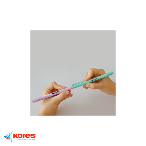 Set 6 textmarkere slim pastel Kores, varf tesit, culori delicate, pentru evidentiere documente si notite [3]
