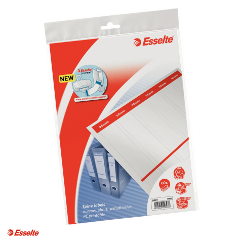 Etichete - Set 60 etichete pentru biblioraft Esselte, printabile, autoadezive, hartie, 50 mm, alb