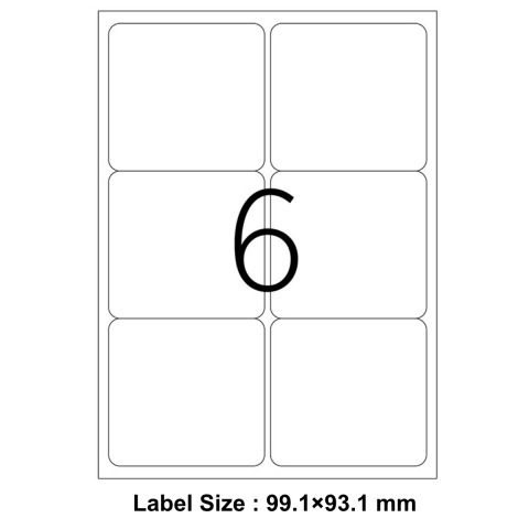 Set 600 etichete autoadezive 99.1 x 93.1 mm, albe, colturi rotunde, 100 coli format A4, Tanex TW-2006, sase etichete pe coala, pentru imprimante laser si inkjet [1]