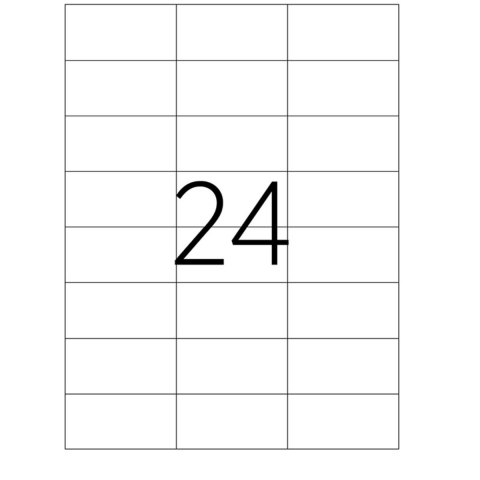 Set 600 etichete autoadezive A4, 25 coli, 24 etichete/coala, 70x37.12 mm, albe, colturi drepte, pentru imprimante laser si inkjet, Tanex [1]