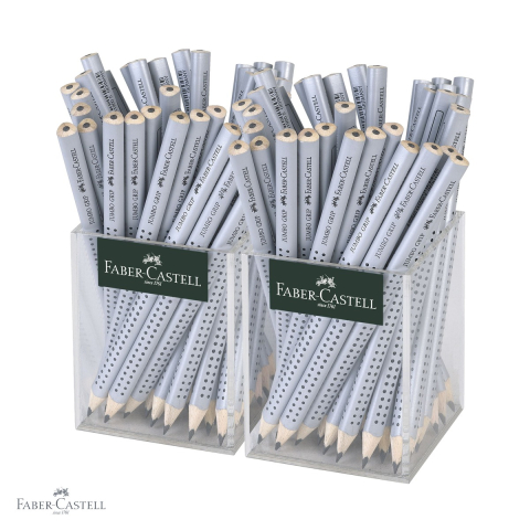 Creioane si ascutitori - Set 72 creioane grafit Jumbo Faber-Castell, forma triunghiulara ergonomica, fara guma, pentru copii