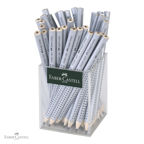 Set 72 creioane grafit Jumbo Faber-Castell, forma triunghiulara ergonomica, fara guma, pentru copii [3]