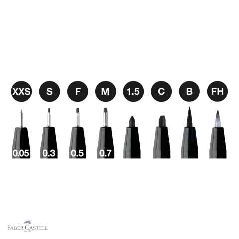 Set 8 markere Pitt Artist Pen Faber-Castell, cerneala permanenta rezistenta la apa, pentru desen si ilustratie [3]