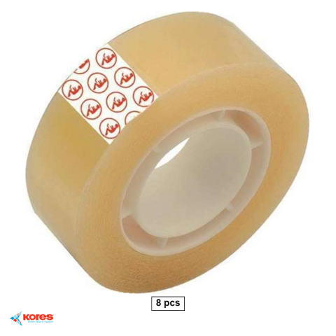 Bricolaj - Set 8 role banda adeziva Kores, 19 mm x 33 m, transparenta