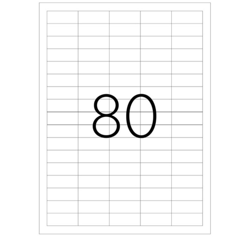 Set 8000 etichete autoadezive A4, 100 coli, 80 etichete/coala, 37x14.25 mm, albe, colturi drepte, pentru imprimante laser si inkjet, Tanex TW-2180 [1]