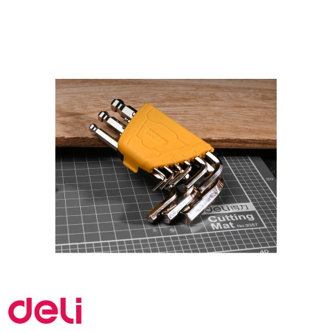 Set 9 chei imbus cap sferic Deli, material CR-V nichelet, pentru suruburi cu locas hexagonal [3]