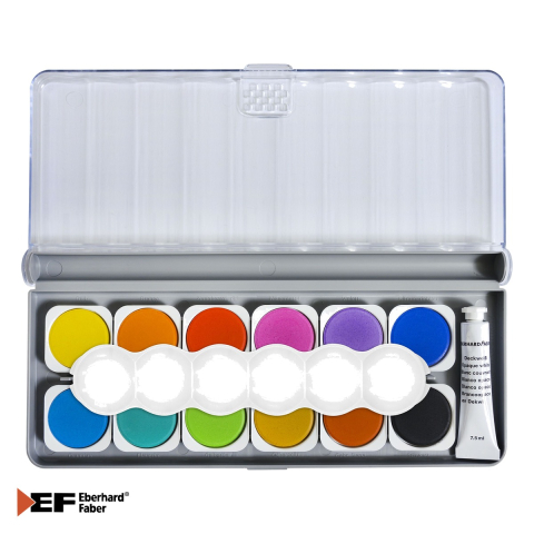 ACUARELE 12 CULORI DETASABILE + PALETA+TUB ALB EBERHARD FABER [3]