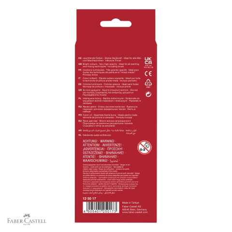 Set acuarele 12 culori Faber-Castell, pastila 24 mm cu pensula inclusa, pentru scoala si desen [3]