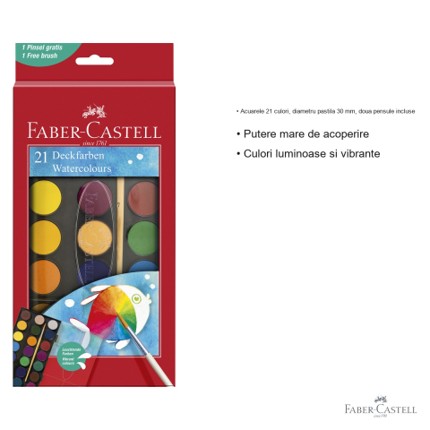 ACUARELE 21 CULORI 30MM + PENSULA 2023 FABER-CASTELL [2]
