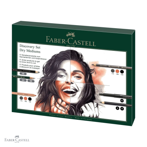 Set arta Discovery desen uscat Faber-Castell, 17 piese, creioane grafit carbune pastel, pentru artisti incepatori si avansati [0]