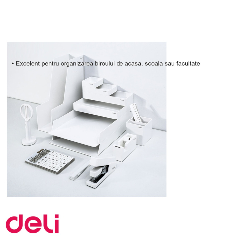 Set birou premium 14 piese Deli NuSign, organizator modular din ABS, pentru birou acasa sau la scoala [2]