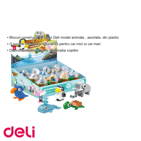 Set blocuri constructii tip Lego Deli, model animale asortate, din plastic, jucarie creativa si educativa pentru copii [2]