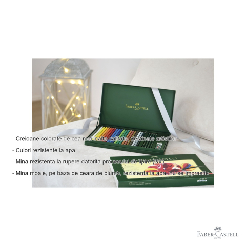 Set cadou 20 creioane colorate Faber-Castell Polychromos + 4 creioane grafit Castell 9000 + accesorii, pentru artisti [1]