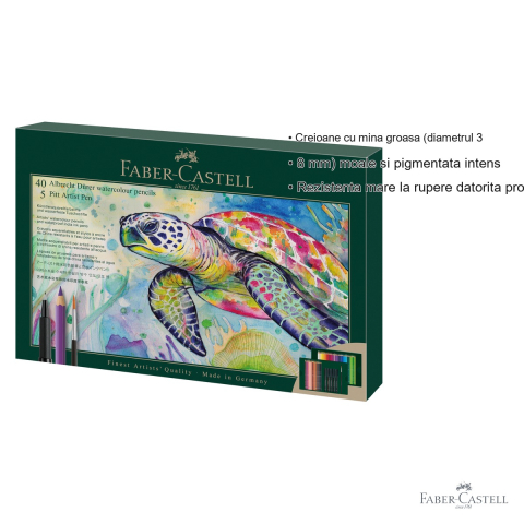 Set cadou 46 piese creioane colorate acuarela Albrecht Durer cu markere Pitt Artist si pensula Faber-Castell pentru tehnici mixte [2]