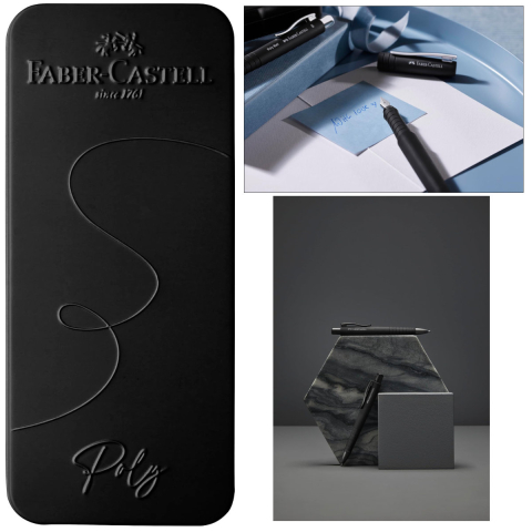 Set Cadou Scriere Poly Faber-Castell Negru - Stilou Penita B & Pix XB, Grip Triunghiular, in Cutie Eleganta [5]