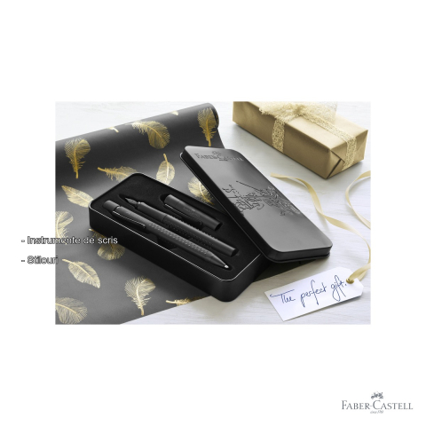 Set cadou stilou si pix Faber-Castell Grip 2011 All Black, design elegant, editie speciala [1]