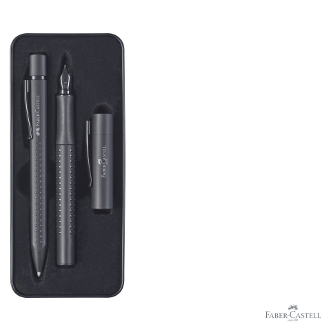 Set cadou stilou si pix Faber-Castell Grip 2011 All Black, design elegant, editie speciala [2]