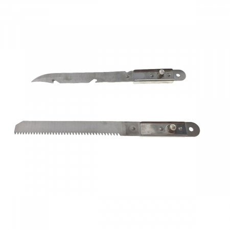 Set cazma, topor, cutit si fierastrau, cu coada metalica 340x30mm cu maner si husa cu prindere la centura [6]