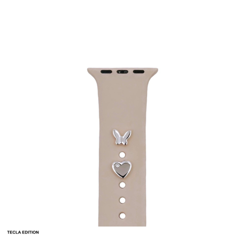 Accesorii Smartwatch - Set charms pentru curea smartwatch model fluture, Argintiu