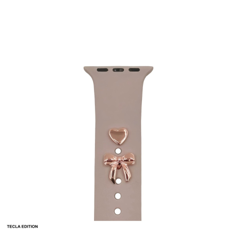 Accesorii Smartwatch - Set charms pentru curea smartwatch model fundita, Roz auriu