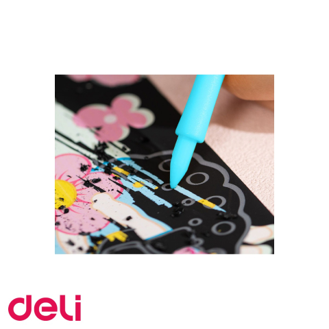 Set creativ Deli 14 semne de carte carton razuibil cu model printese, activitate artistica pentru copii [3]
