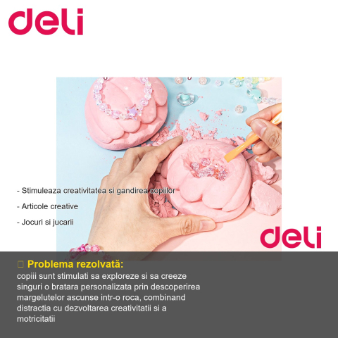 Set creativ Deli Fossile Detective, kit descoperire bratari fosile, pentru copii peste 6 ani [1]