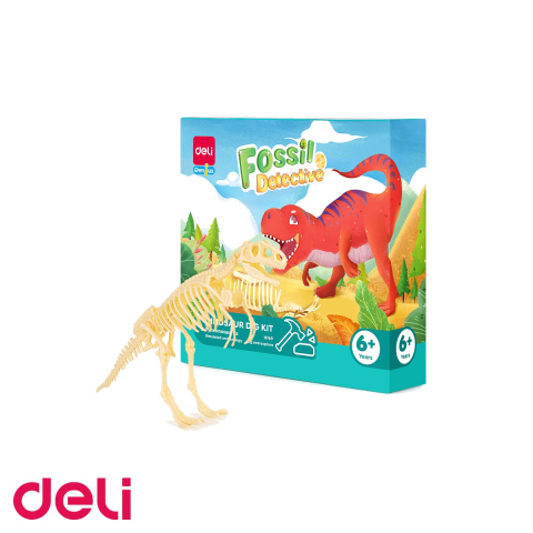Seturi si jocuri creative - Set creativ Deli Fossile Detective Tyrannosaurus, kit descoperire fosile dinozaur, pentru copii peste 6 ani