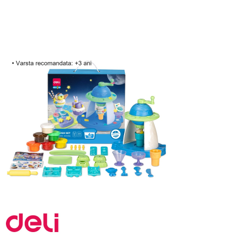 Set creativ plastilina Deli Fabrica de Dulciuri, 6 culori si 23 accesorii, pentru copii +3 ani [2]