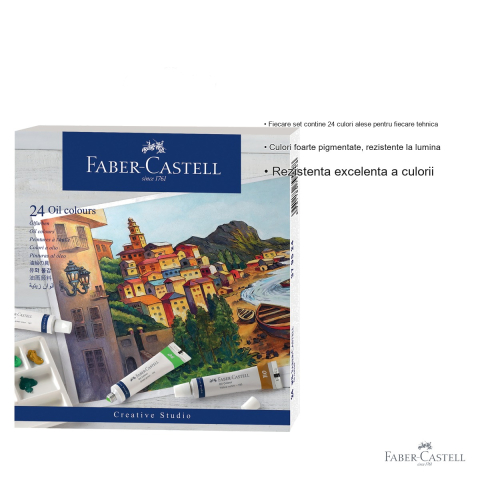 Set culori ulei Faber-Castell, 24 culori x 9 ml, pigmentare ridicata, pentru artisti si hobby [2]