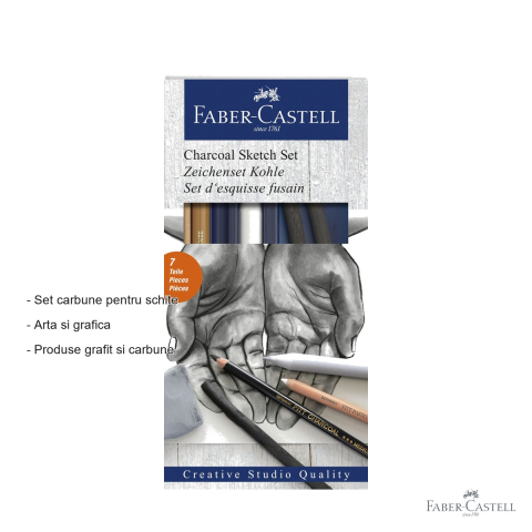 Set desen carbune Faber-Castell Pitt, pentru schite si tehnici mixte, artistii si pasionatii de desen [1]