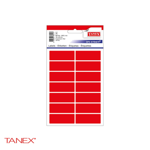 Etichete - Set etichete autoadezive Tanex, 19x50 mm, colturi rotunde, rosu, 70 bucati/set, pentru organizare si marcare rapida