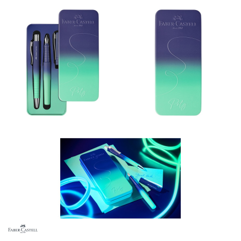 Set Faber-Castell Poly Ball, stilou M si pix XB, Buzzing Blue, antiderapant [3]