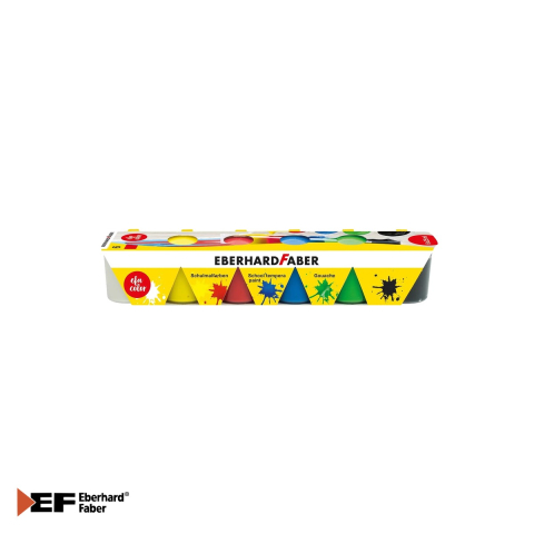 Birotica papetarie - Set guase 6 culori basic Eberhard Faber, 25 ml, pentru activitati creative scolare si casnice