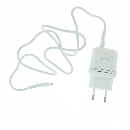 Accesorii IT - Set incarcator de retea cu 2 X USB si cablu micro USB lungime 1m, Hoco N4 73104, 5V, 2.4A, alb