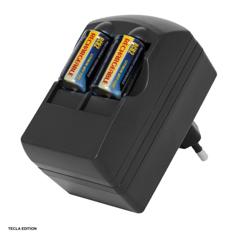 Energy - Set incarcator Li-Ion pentru acumulatori reincarcabili 3 V tip CR123A si CR2, cu acumulatori inclusi, curent de incarcare 500 mA