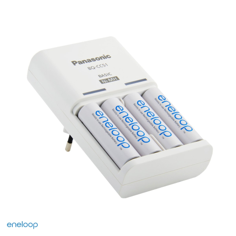 Set incarcator Panasonic eneloop Basic Charger BQ-CC51 K-KJ51MCD40E cu 4 acumulatori AA eneloop Ni-MH 2000 mAh, 4 locuri, incarcare in perechi AA si AAA [3]