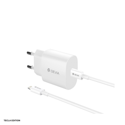 Accesorii smartphone - Set incarcator priza cu cablu Lightning Devia Rocket, 20W, 1 x USB-C, Power Delivery, Alb
