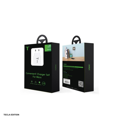 Set incarcator priza cu cablu Lightning T-Phox Mini-EU, 2.4A, Quick Charge, Alb [4]