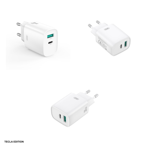 Set incarcator priza cu cablu Lightning XO CE30, 30W, 1 x USB-C, 1 x USB-A, Power Delivery, Alb [3]