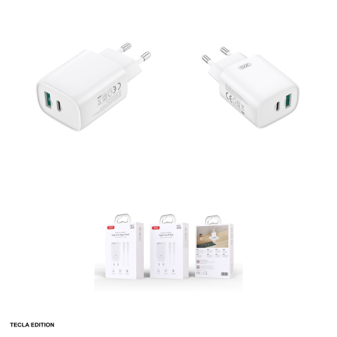 Set incarcator priza cu cablu Lightning XO CE30, 30W, 1 x USB-C, 1 x USB-A, Power Delivery, Alb [4]