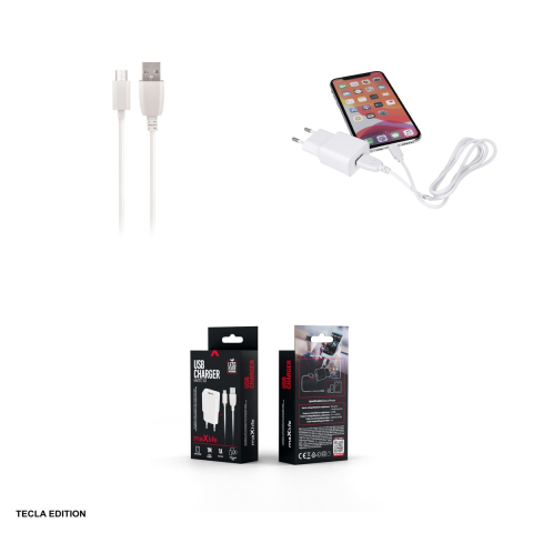 Set incarcator priza cu cablu Micro-USB Maxlife MXTC-01, 1A, 1 x USB-A, Alb [4]