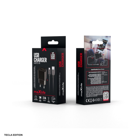 Set incarcator priza cu cablu Micro-USB Maxlife MXTC-01, 2.1A, 1 x USB-A, Fast Charge, Negru [4]