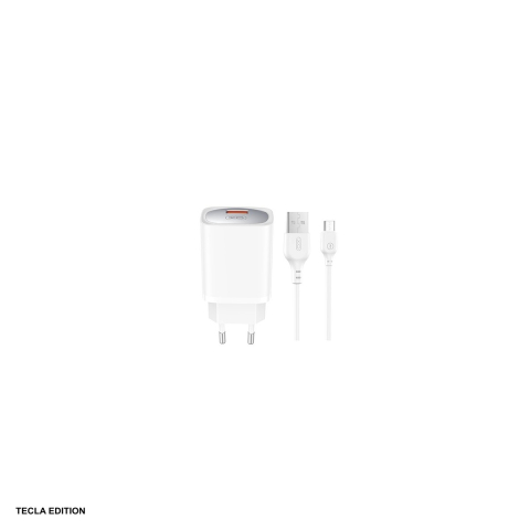 Accesorii smartphone - Set incarcator priza cu cablu Micro-USB XO CE19, 18W, 1 x USB-A, Quick Charge, Alb