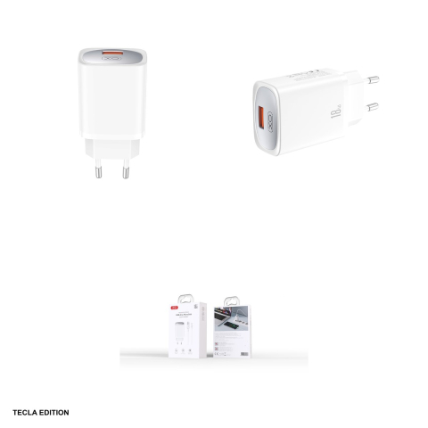 Set incarcator priza cu cablu Micro-USB XO CE19, 18W, 1 x USB-A, Quick Charge, Alb [3]