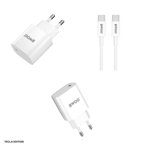 Set incarcator priza cu cablu USB-C BWOO CDA159, 20W, 1 x USB-C, Power Delivery, Alb [3]