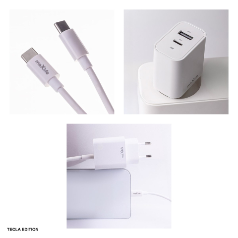 Set incarcator priza cu cablu USB-C Maxlife MXTC-06-20AC, 20W, 1 x USB-C, 1 x USB-A, Power Delivery, Quick Charge, Alb [5]