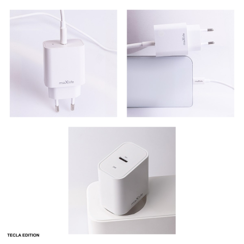 Set incarcator priza cu cablu USB-C Maxlife MXTC-06-20C, 20W, 1 x USB-C, Power Delivery, Quick Charge, Alb [4]