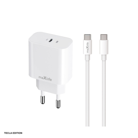 Accesorii smartphone - Set incarcator priza cu cablu USB-C Maxlife MXTC-06-20C, 20W, 1 x USB-C, Power Delivery, Quick Charge, Alb